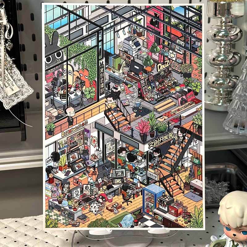 Working Mood DIY 3D Scene Stickers 2 Cute Scenes(XL)