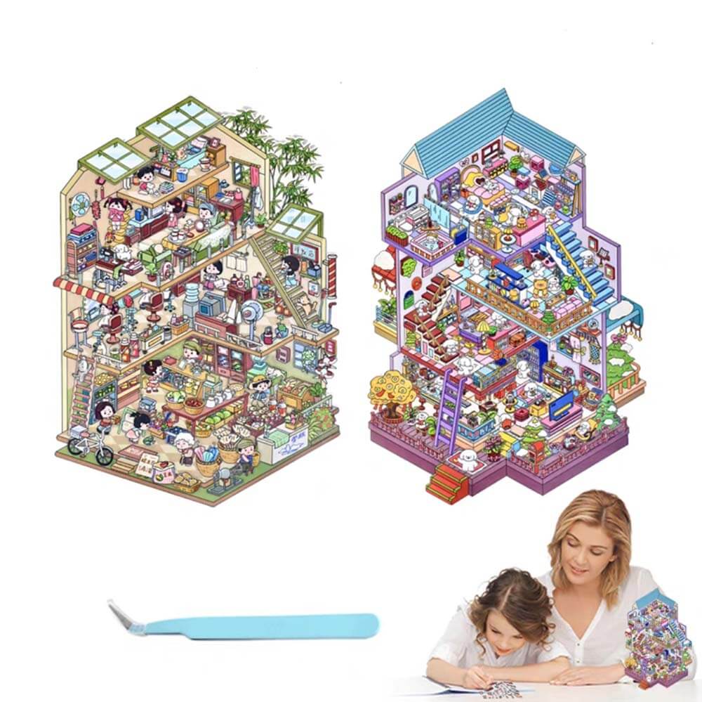 Time Apartment Scene Stickers 2 Cute Miniature Scenes(L)