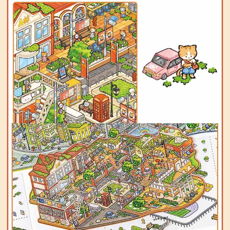 Youth Campus DIY 3D Scene Stickers 4 Cute Miniature Scenes(L)