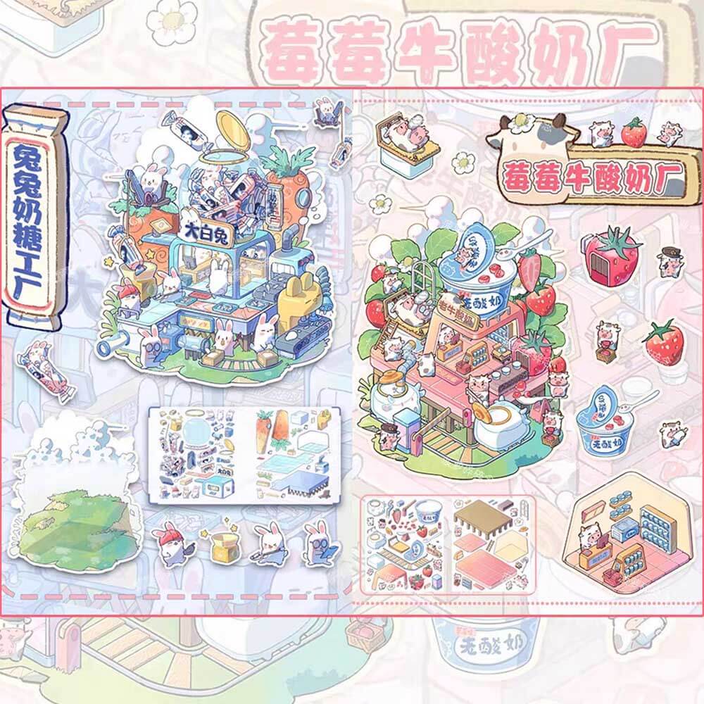 Yummy Lab DIY 3D Scene Stickers 2 Cute Miniature Scenes(M)