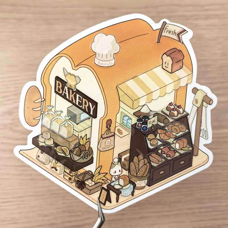 Yummy Town DIY 3D Scene Stickers Cute Miniature Scenes(L)