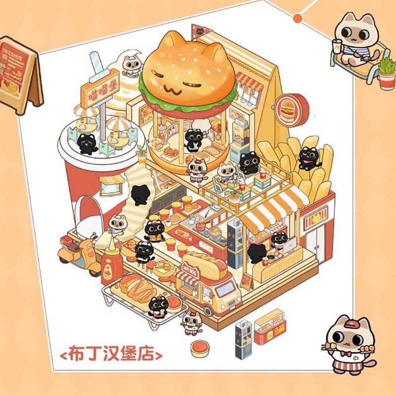 Delicious Restaurant DIY 3D Scene Stickers 4 Cute Miniature Scenes(L)