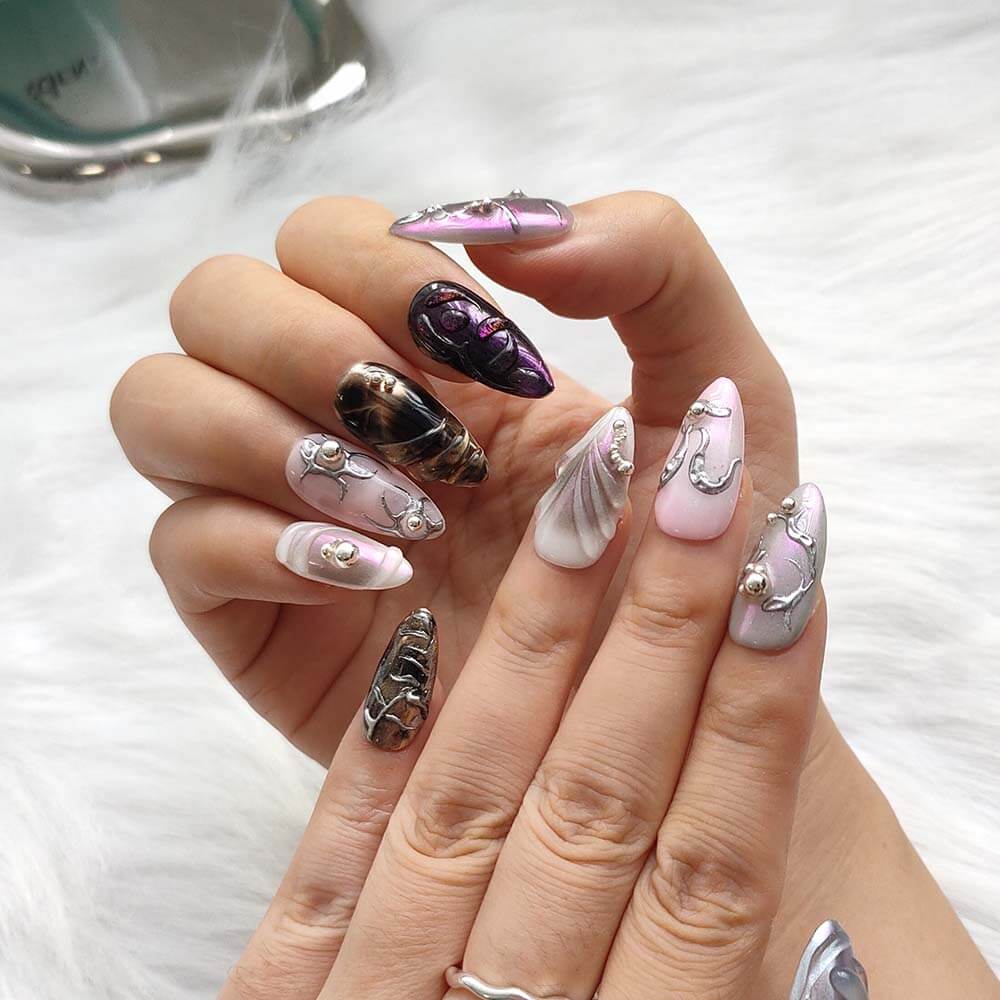 Art Garden Press On Nails Galaxy Glow 158