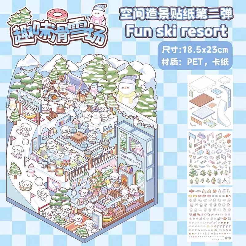 World Space DIY 3D Sticker Collection 4 Cute Miniature Scenes(L)