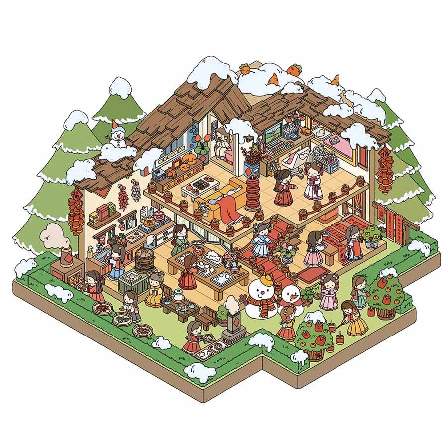 Magic Potion Shop DIY 3D Scene Stickers 4 Cute Miniature Scenes(L)