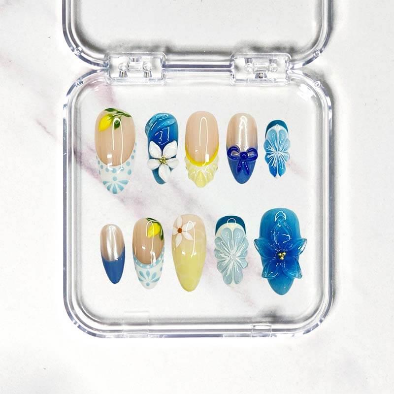 Art Garden Press On Nails Blue Summer - Beauty Art Garden