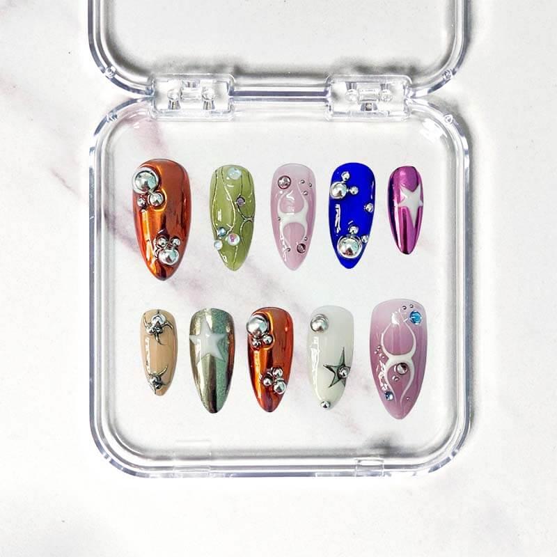Art Garden Press On Nails Chrome Molecule - Beauty Art Garden