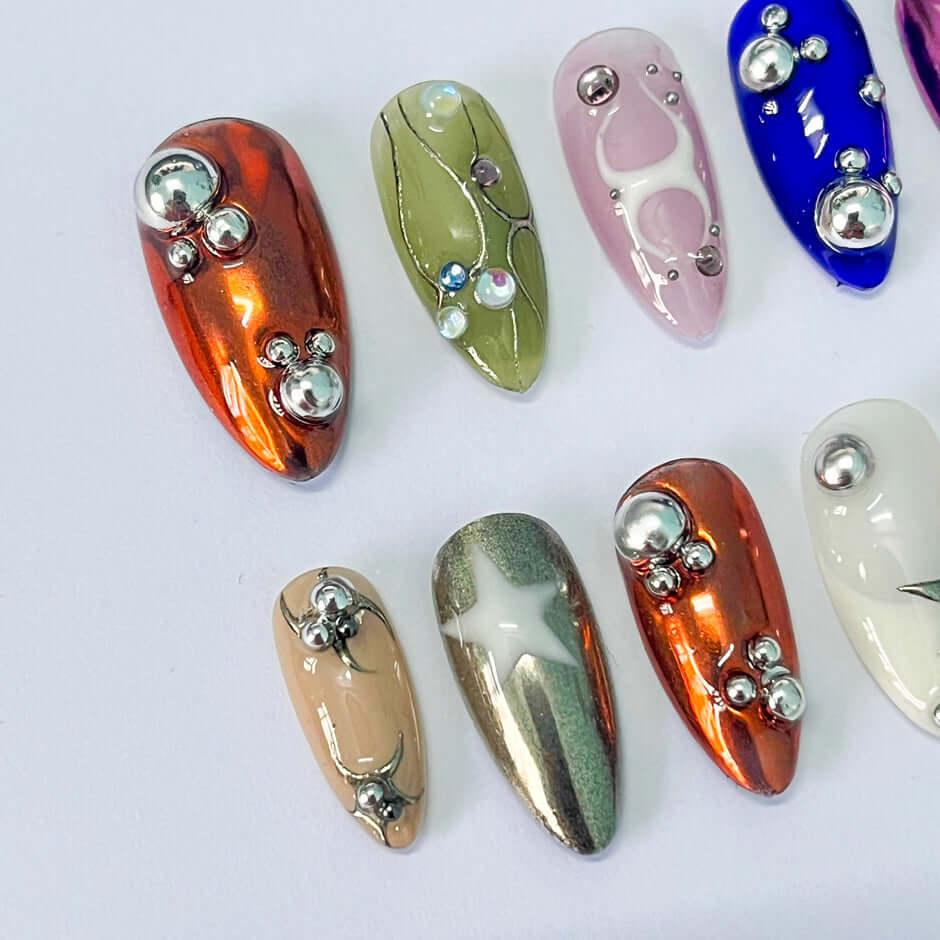 Art Garden Press On Nails Chrome Molecule - Beauty Art Garden