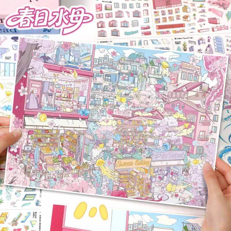 Ocean Fantasy DIY 3D Scene Stickers 2 Cute Miniature Scenes(XXL)