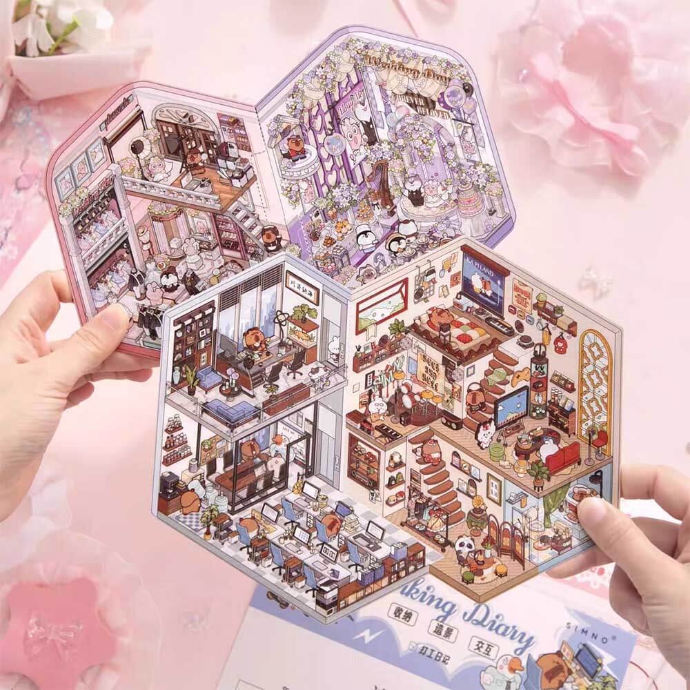 Wedding March DIY 3D Scene Stickers 2 Cute Miniature Scenes(L)