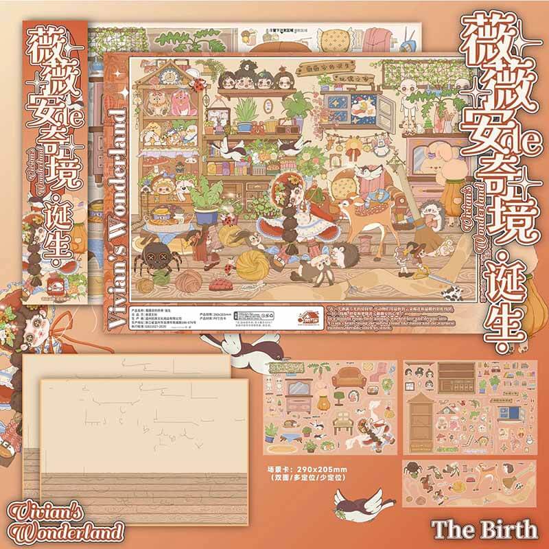 Dream Origin DIY 3D Sticker 4 Cute Miniature Scenes(L)