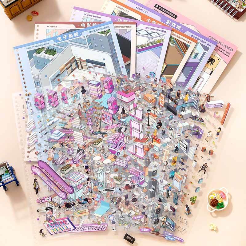 City Collection Book DIY 3D Scene Stickers 2 Cute Scenes(L)