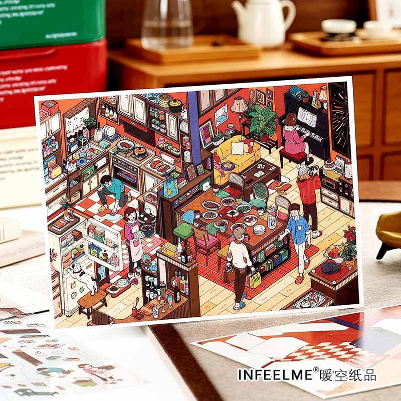 Social Contrast DIY 3D Scene Stickers 2 Cute Scenes(L)
