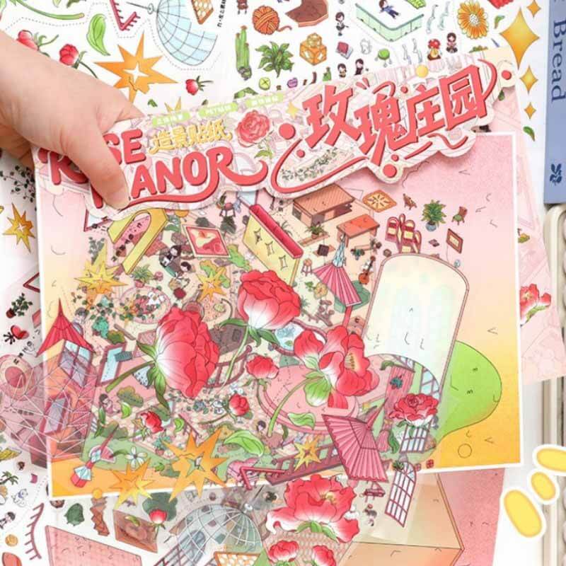 Floral Residence DIY 3D Scene Stickers 2 Cute Scenes(L)