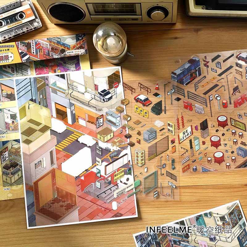 Harbor Memories DIY 3D Scene Stickers 2 Cute Scenes(L)