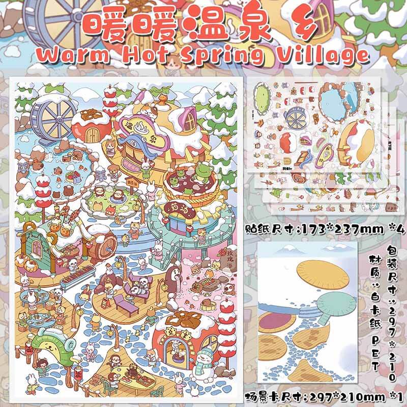 Snow Haven DIY 3D Sticker 3 Cute Miniature Scenes(L)