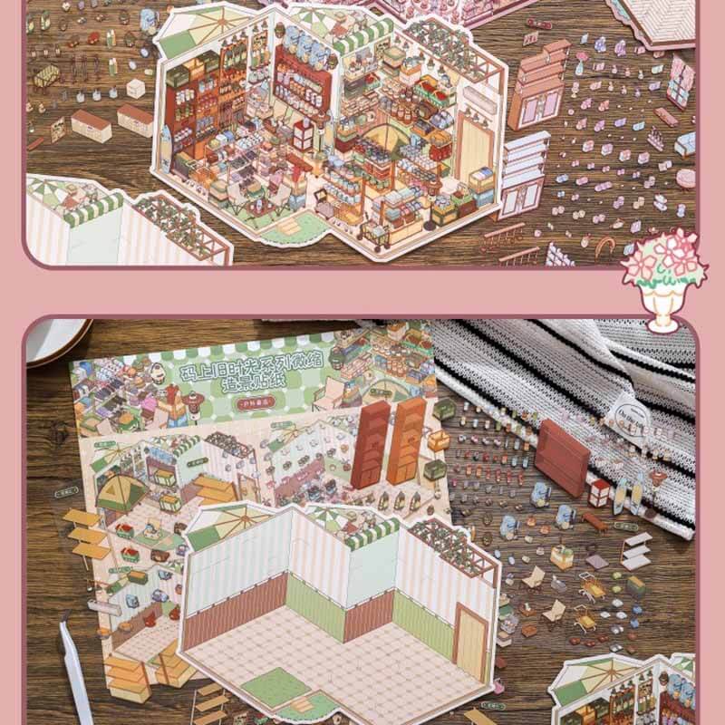 Leisure Shop DIY 3D Scene Stickers 2 Cute Scenes(L)