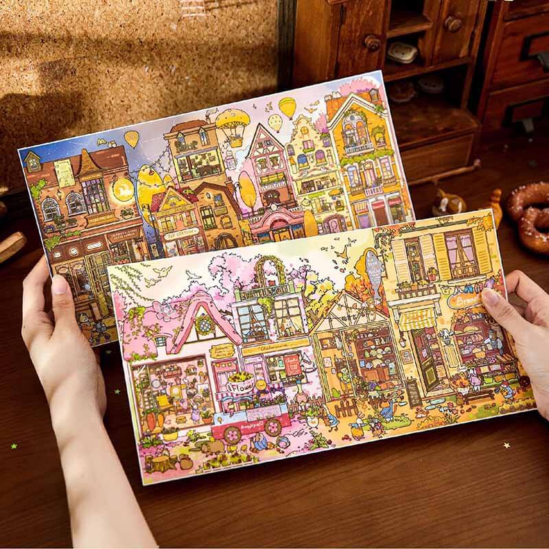 Tail Town DIY 3D Scene Stickers 2 Cute Scenes(XL)
