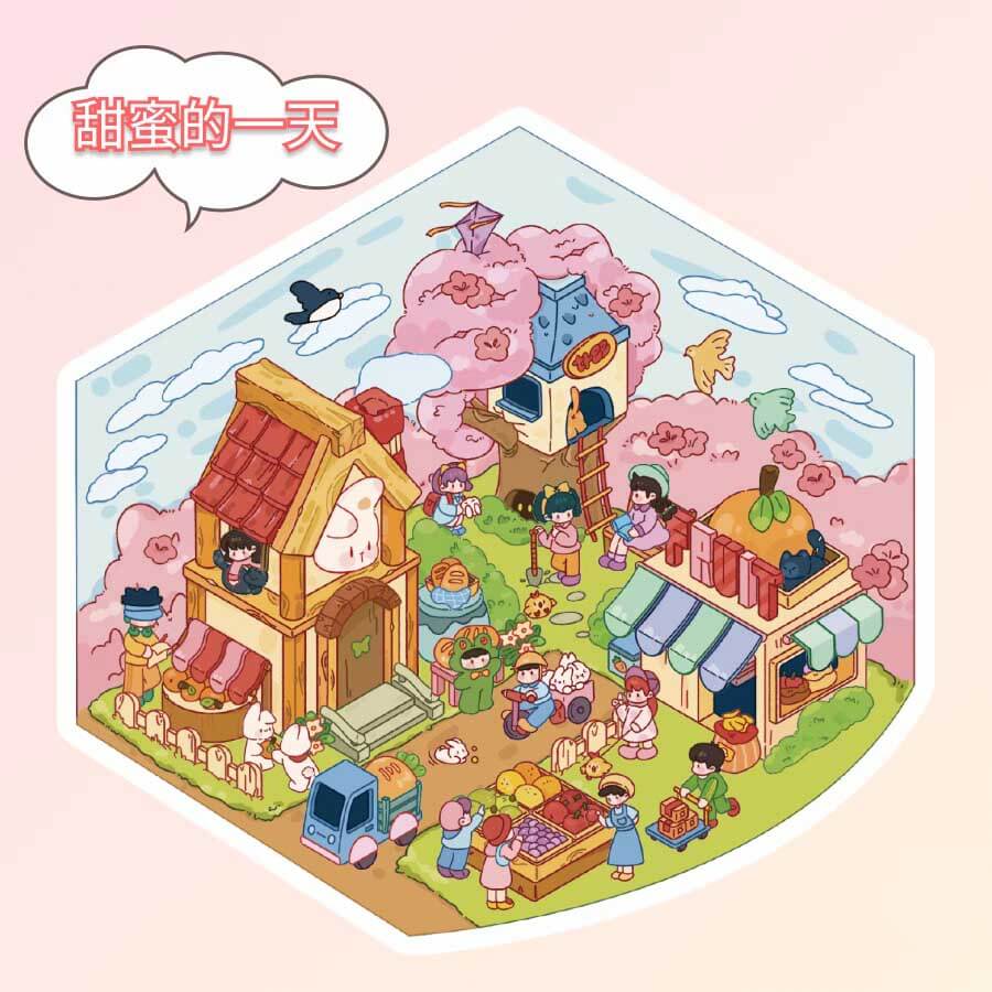 Autocollants 3D Sweet Farm DIY - 4 adorables scènes miniatures