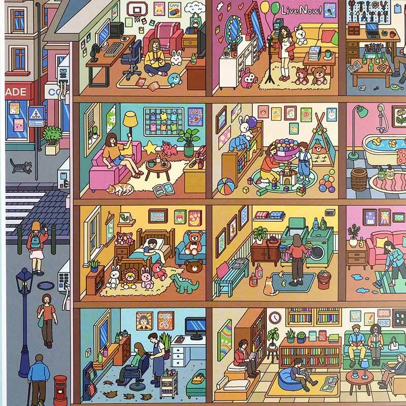 Urban Corner DIY 3D Scene Stickers 2 Cute Scenes(xxL)