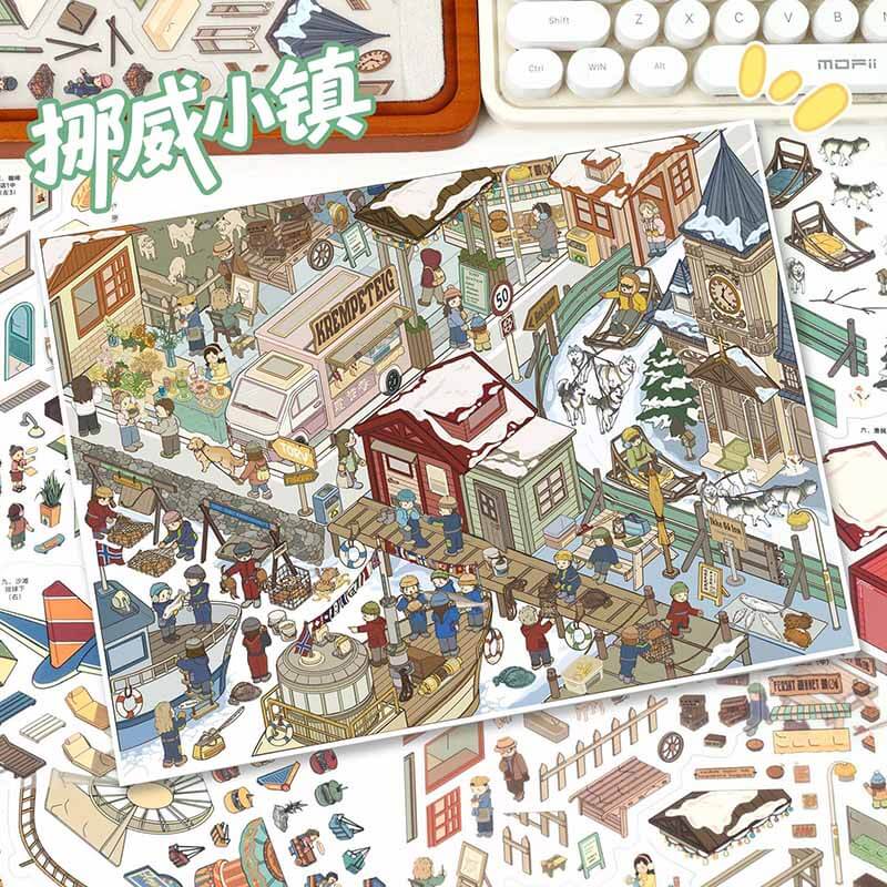 Coastal Journey DIY 3D Sticker 2 Cute Miniature Scenes(L)