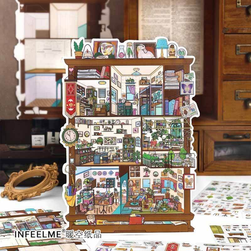 Storage Aesthetic DIY 3D Scene Stickers 2 Cute Scenes(L)