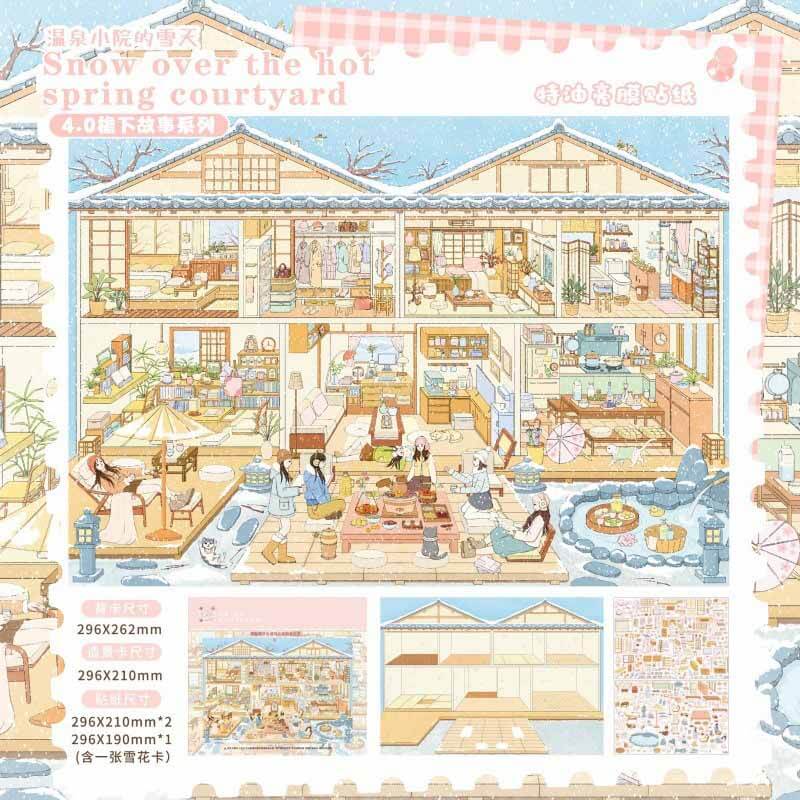 Seasonal Twilight DIY 3D Scenes Sticker 4 Cute Scenes(L)