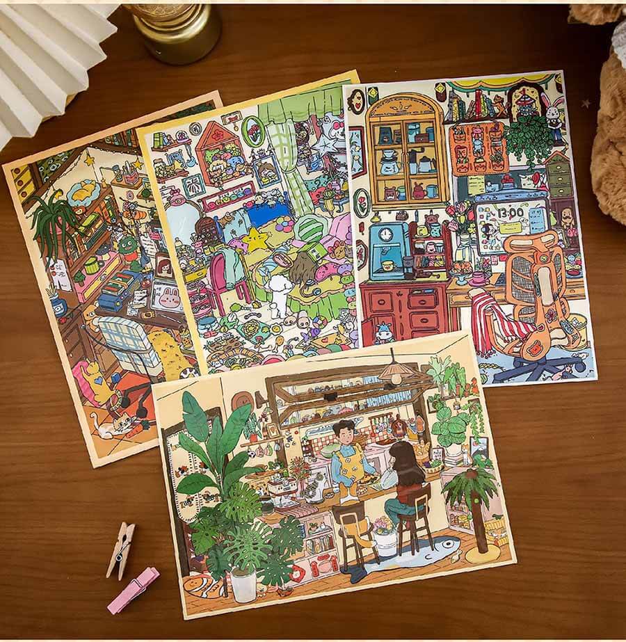 Gentle Day DIY 3D Scene Stickers 4 Cute Scenes(M)