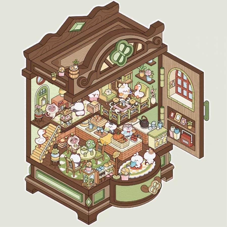 Magic Ark World DIY 3D Scene Stickers - 4 Cute Miniature Scenes