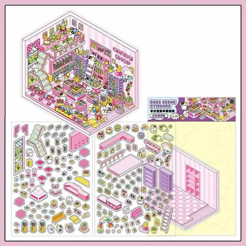 Chocolate Workshop DIY 3D Scene Stickers 4 Cute Miniature Scenes(S)