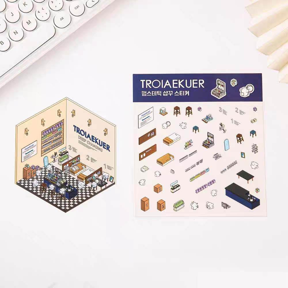 Korean Culture Hut DIY 3D Scene Stickers 3 Cute Miniature Scenes(S)