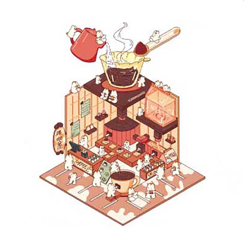 Autocollants 3D DIY de Bunny Beanie's Shop - 4 adorables scènes miniatures