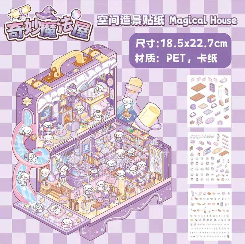 Toybox World DIY 3D Sticker Collection 4 Cute Miniature Scenes(L)