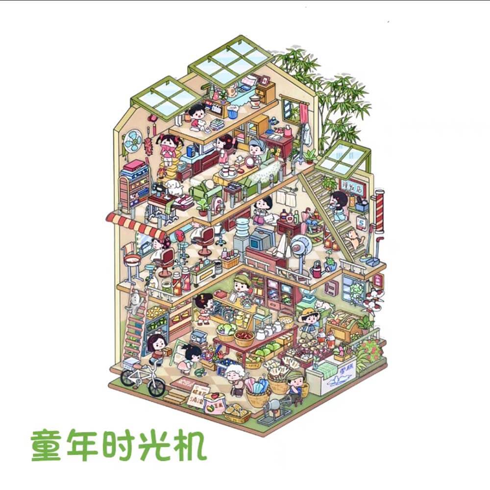 Time Apartment Scene Stickers 2 Cute Miniature Scenes