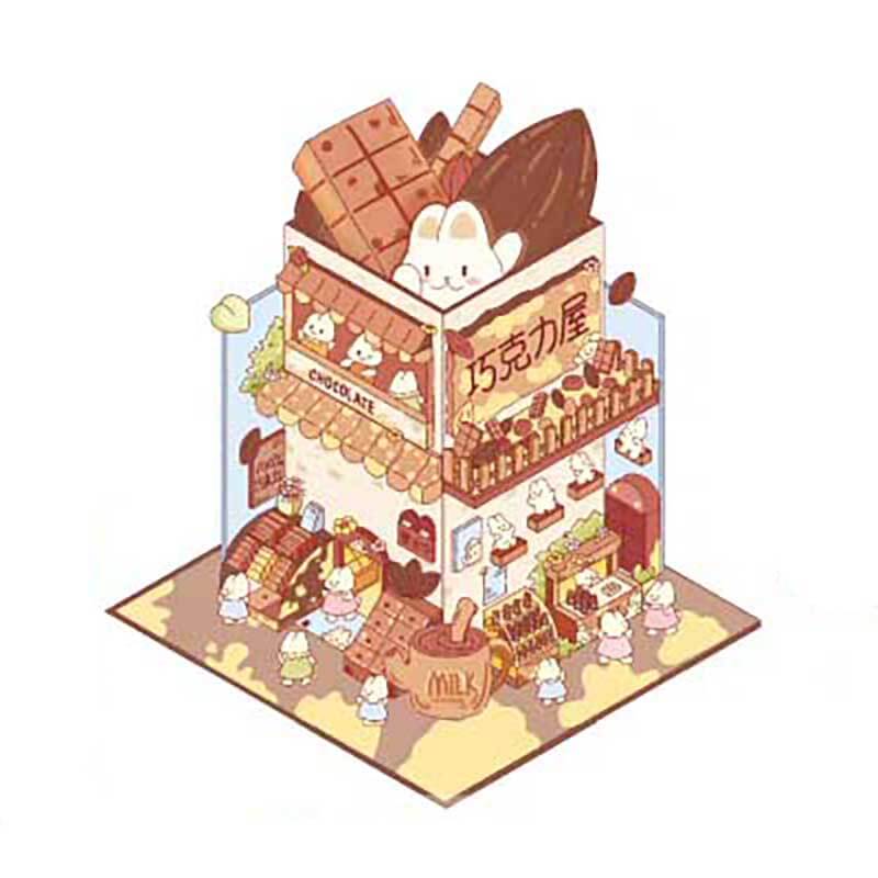 Autocollants 3D DIY de Bunny Beanie's Shop - 4 adorables scènes miniatures