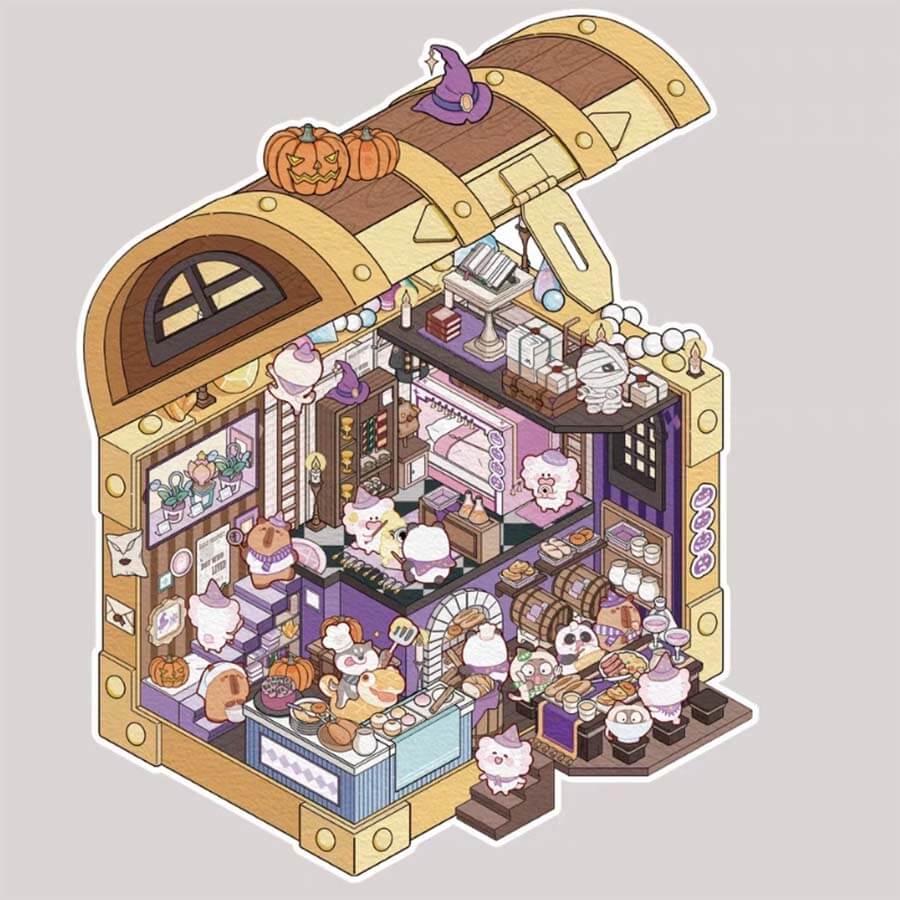 Magic Ark World DIY 3D Scene Stickers - 4 Cute Miniature Scenes