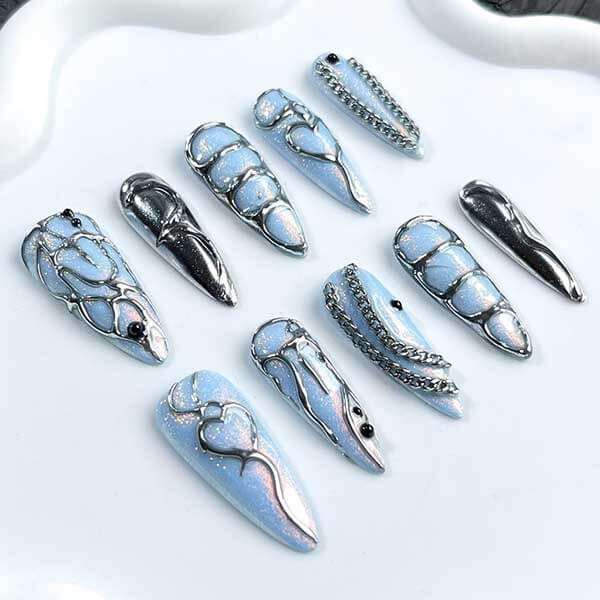 Art Garden Press On Nails Metal Galaxy