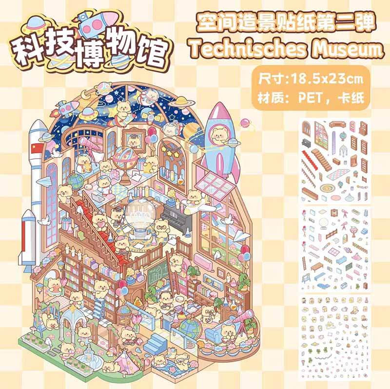 World Space DIY 3D Sticker Collection 4 Cute Miniature Scenes(L)