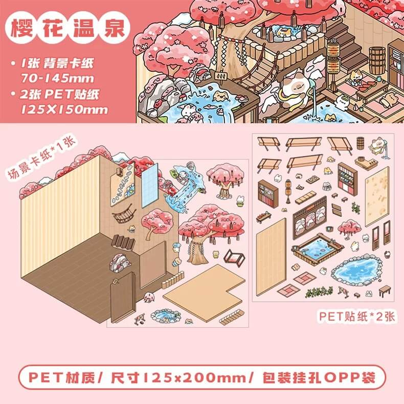 Magic Party Collection Scene Stickers - 4 Cute Miniature Scenes(S)