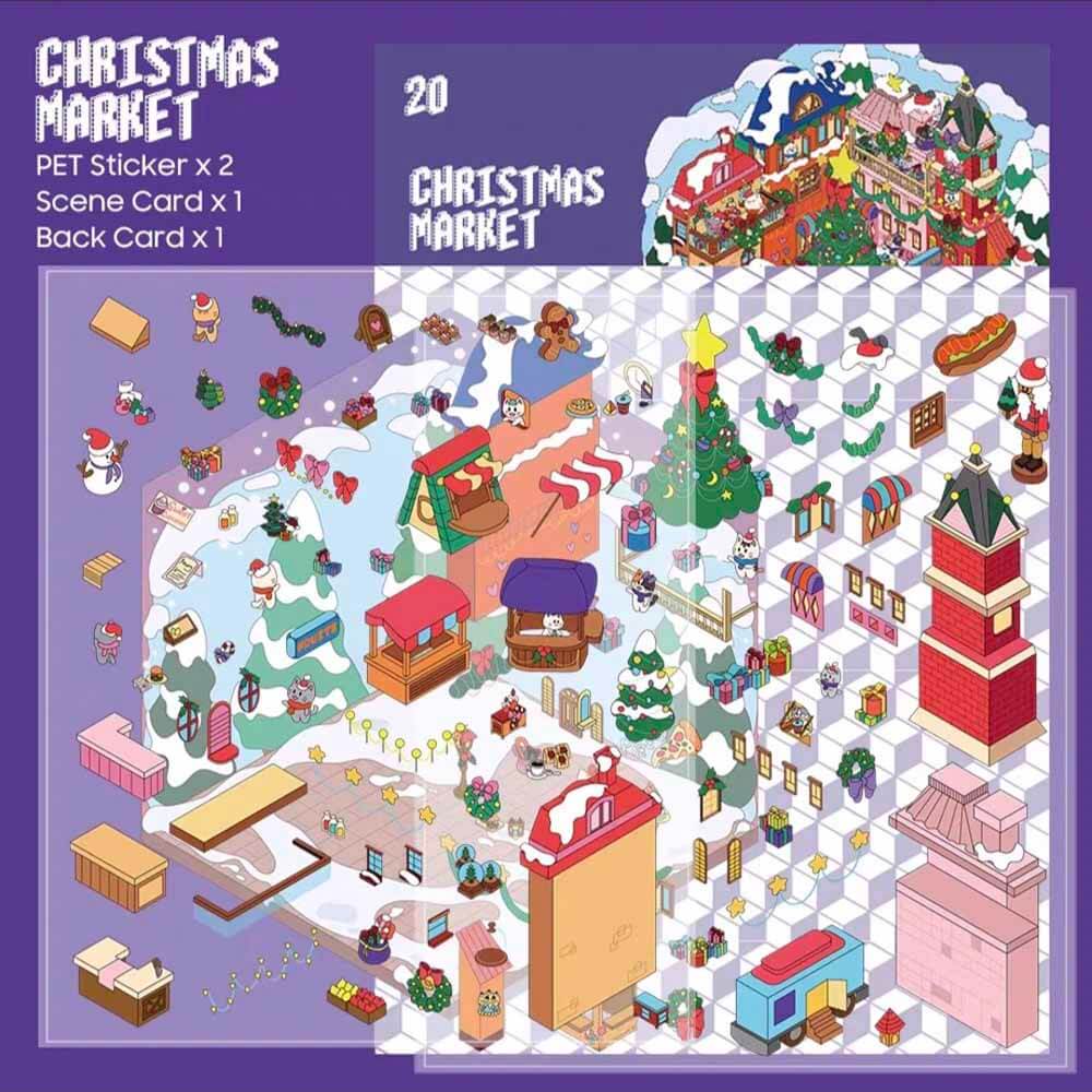 Carnival Collection Scene Stickers - 4 Cute Miniature Scenes