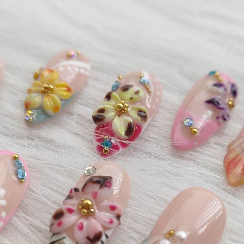 3d flower nails