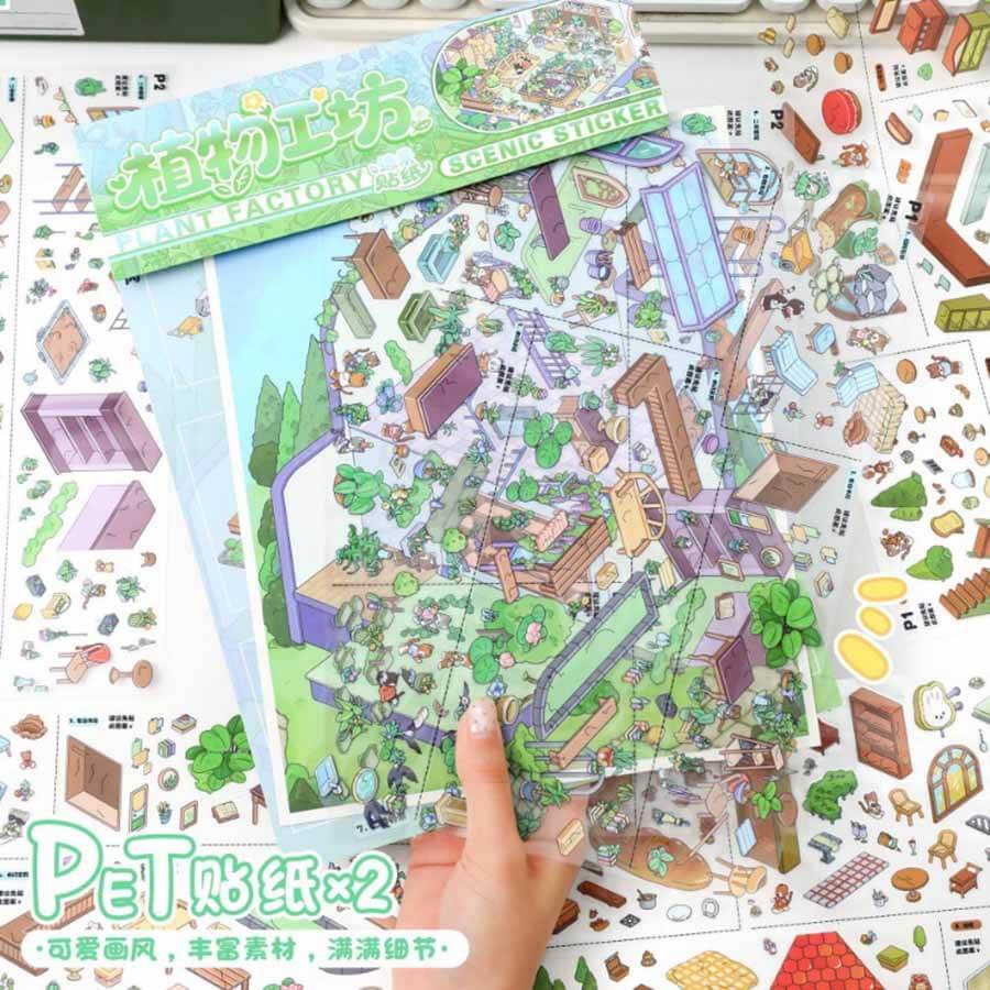 Craft Corner DIY 3D Scene Stickers 2 Cute Miniature Scenes(L)