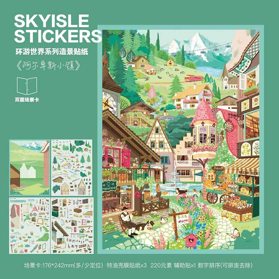 World Escape DIY 3D Scene Stickers 4 Cute Miniature Scenes(L)