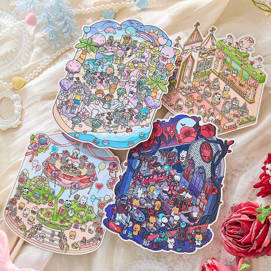 Eternal Vows DIY 3D Scene Stickers 4 Cute Miniature Scenes