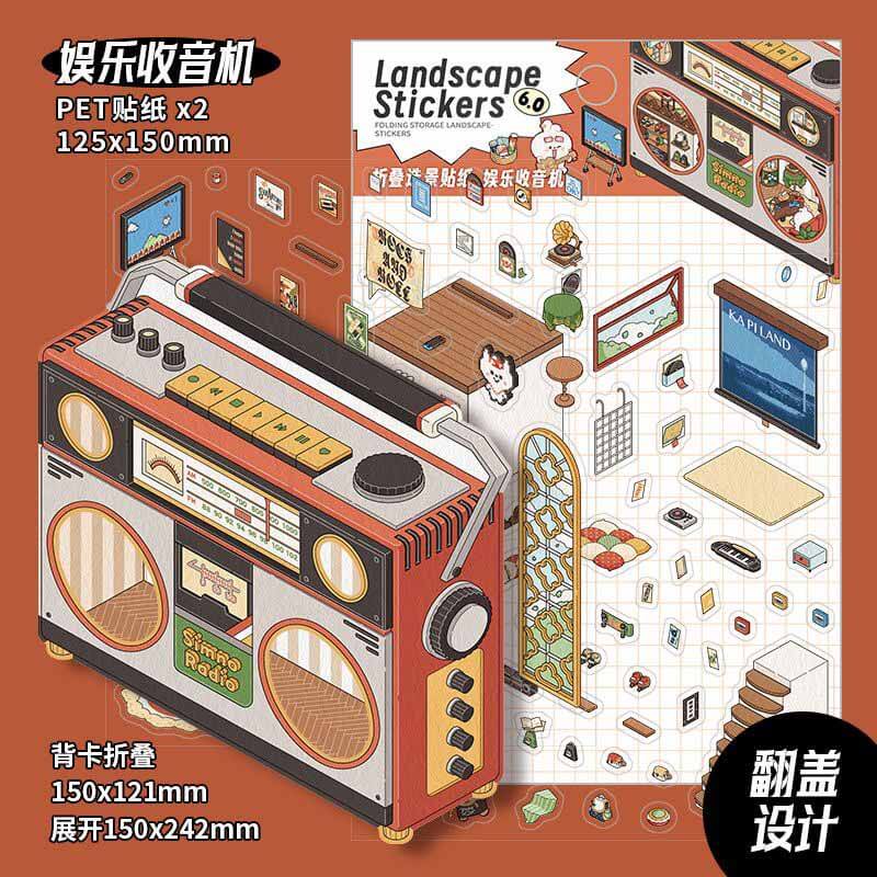 Moments & Moods DIY 3D Scene Stickers 4 Cute Miniature Scene(S)
