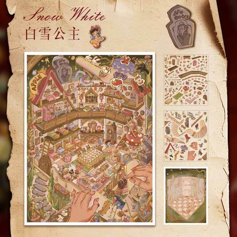 Fairytale Icons DIY 3D Scene Stickers 2 Cute Miniature Scenes(L)