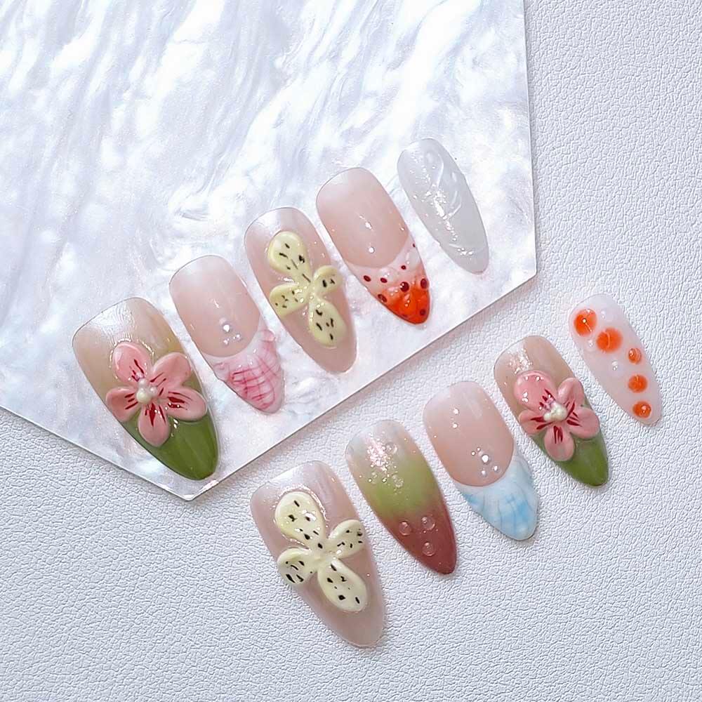 Beauty Art Garden Press On Nails Hibiscus Pop 133