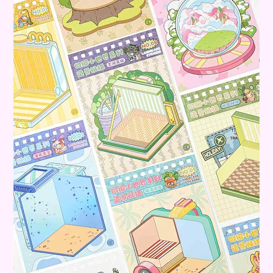 Dream Voyage DIY 3D Sticker Book 10 Cute Scenes(L)