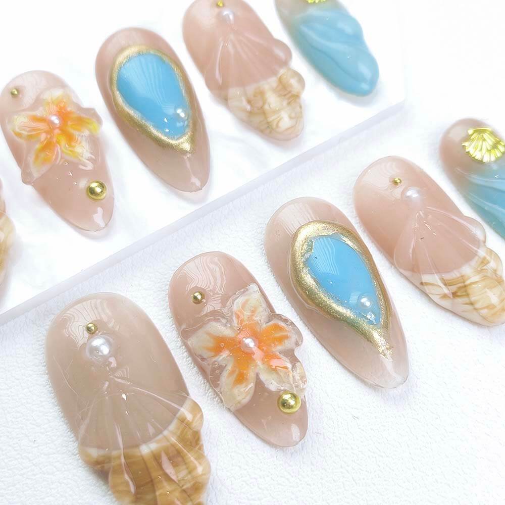 Beauty Art Garden Press On Nails Seashell Mirage 182