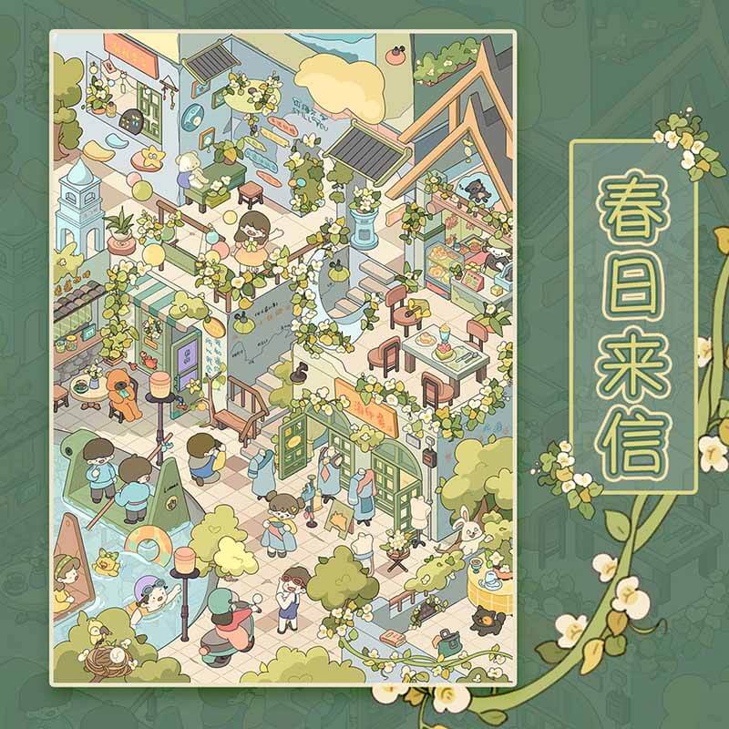 Seasonal Letters DIY 3D Scene Stickers 2 Cute Miniature Scenes(L)